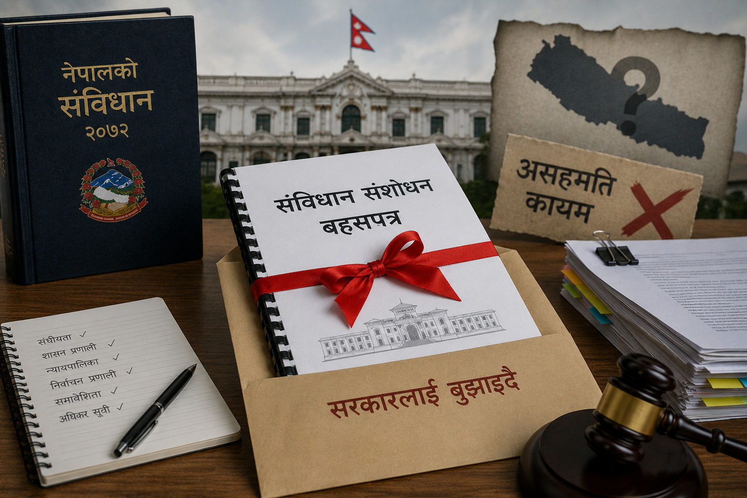 संविधान संशोधन बहसपत्र सरकारलाई बुझाइँदै, प्रमुख दलहरूको असहमति कायम