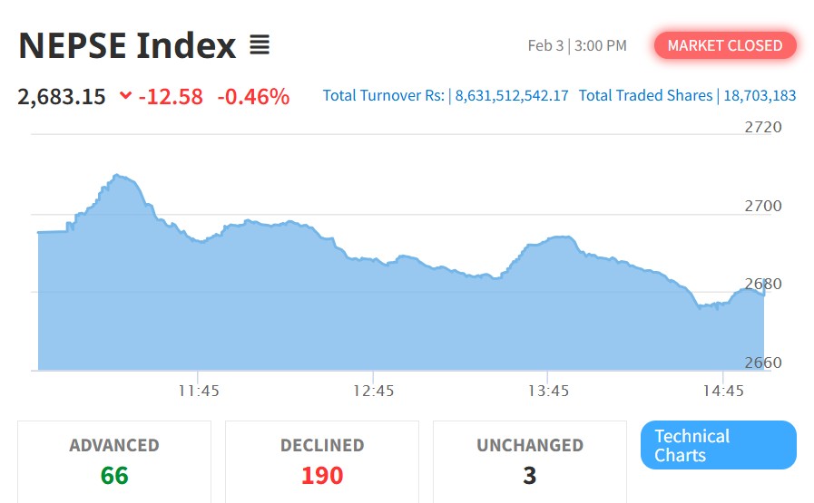 नेप्सेमा अल्पकालीन नाफा बुकिंगको कारण बजार अस्थिर