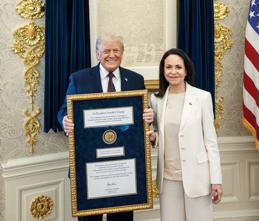 मचाडोले ट्रम्पलाई सुम्पिन् नोबेल शान्ति पुरस्कार