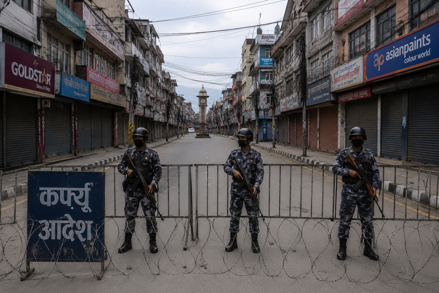 गोलबजारका विभिन्न क्षेत्रमा अनिश्चितकालीन कर्फ्यू